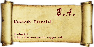 Becsek Arnold névjegykártya